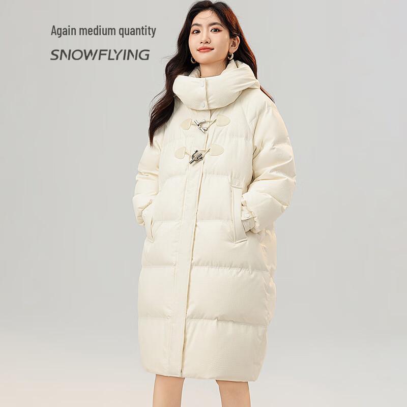 Xuezhongfei Women's Mid-Length Hooded Down Jacket