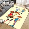 Pippi Cartoon Flannel Printed Carpet, Home Sofa Decoration for Living Room & Bedroom, Non‑Slip Play Flannel Floor Mat for Game Room