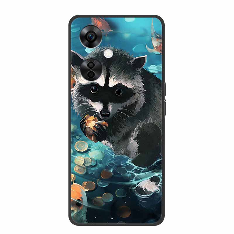For OnePlus Nord CE 3 Lite 5G Cases Black Silicone Soft Cute Cat Rose Case For OnePlus Nord CE 3 5G Heart Lion Luxury TPU Cases