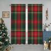 Set Of 2 Plaid Curtain Polyester Xmas Window Decor Home Classic Curtains Room Darkening Made