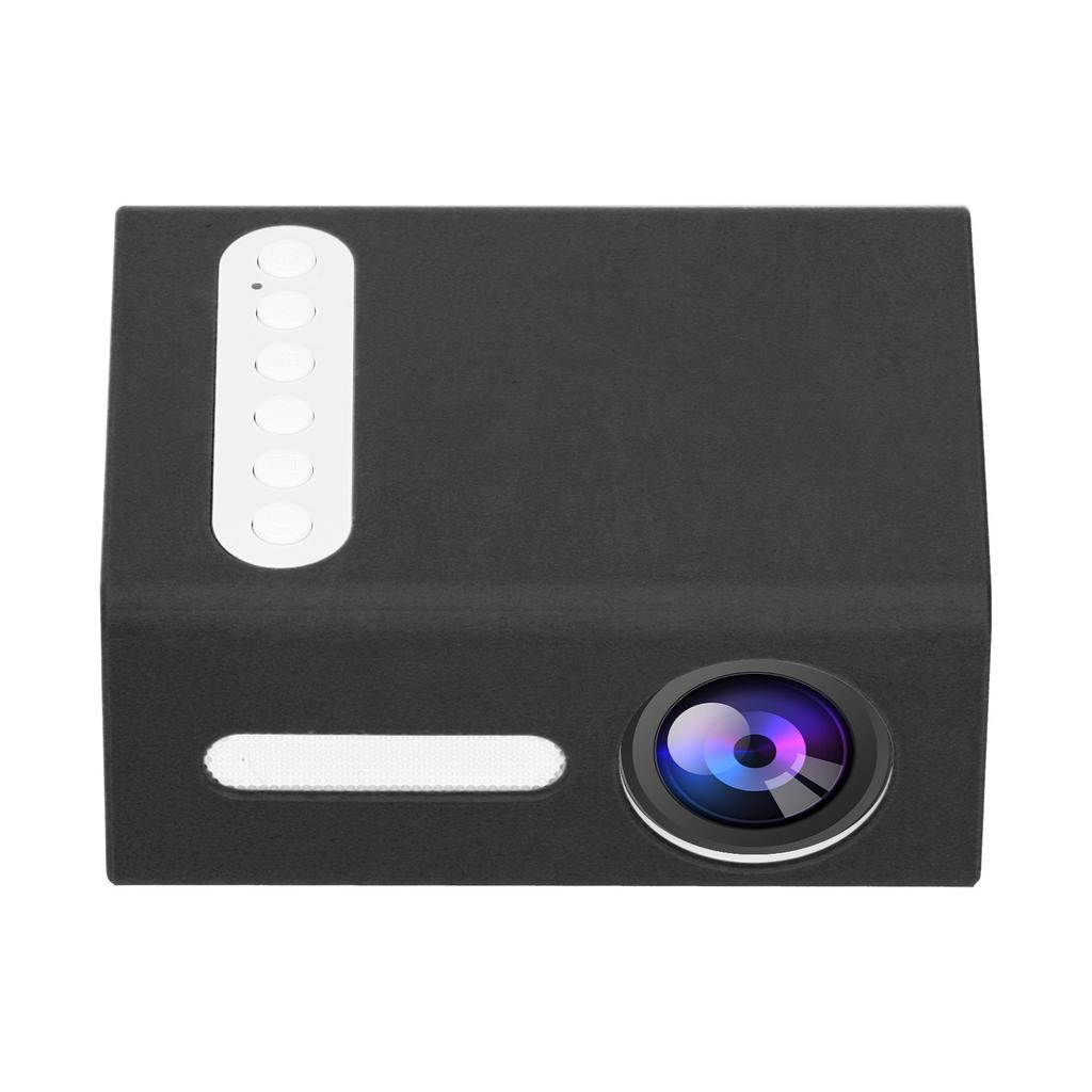 Mini Heimprojektor Tragbarer LED Heimmedien Videoplayer Kinderkino T300 (Schwarz-Weiss )