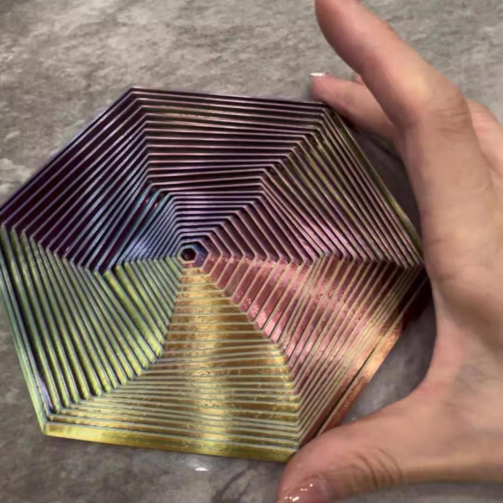 3D Printed Hexagon Optical Illusion Toy: Creative, Educational, Rotatable, and Stress-Relieving