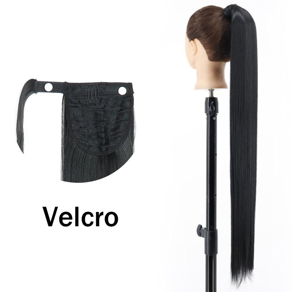 XINRAN Peluca de Cola de Caballo Recta Super Larga para Mujer Colorida Lazo Velcro Extensiones de Cabello Sintético Resistente al Calor Cola de Caballo