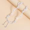 Delicate Chic Collarbone Chain Beautiful Beaded Necklace with Bowknot Pendant