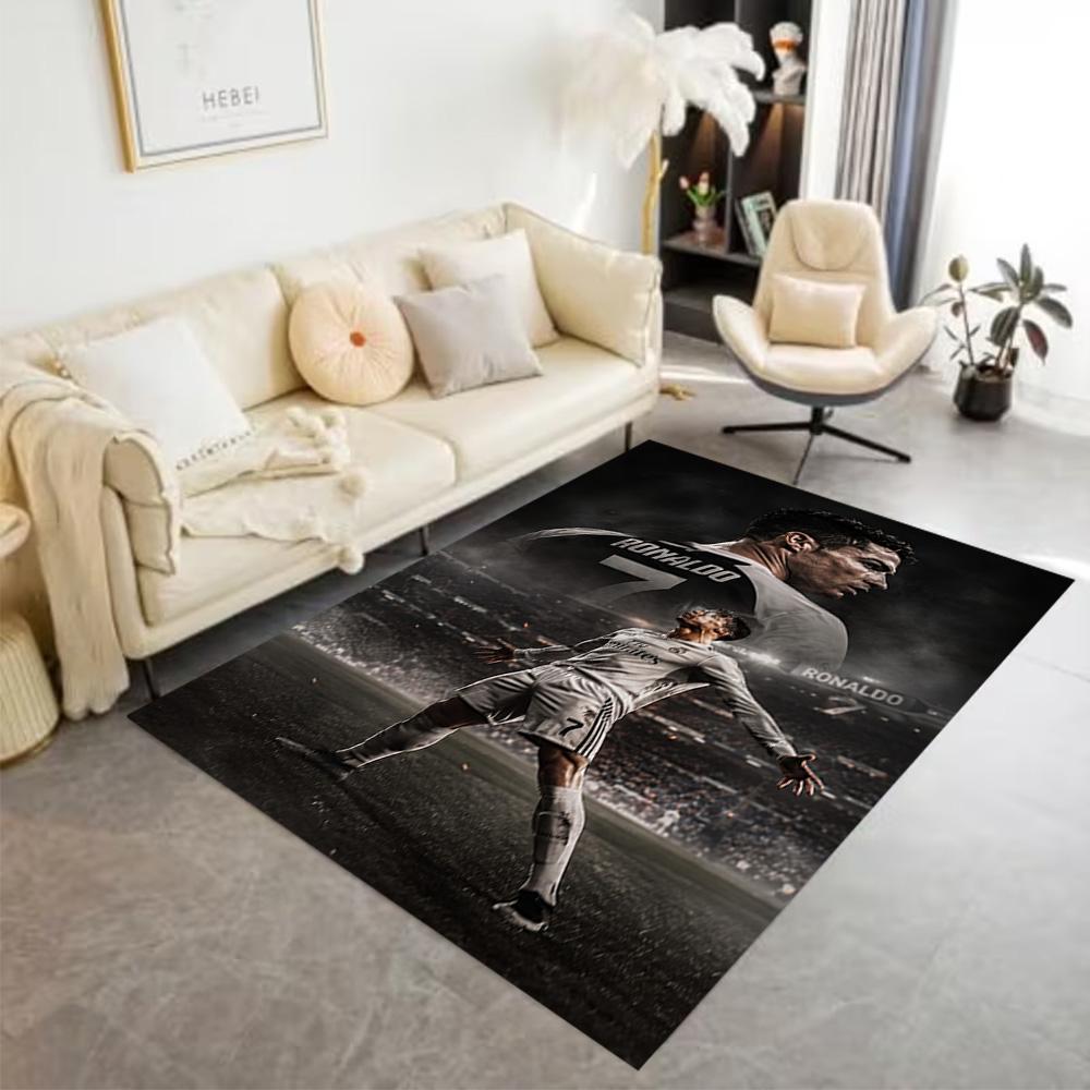 Ronaldo's Legacy Fußball Teppich Design für Spielzimmer Flur Spielzimmer Arbeitszimmer Rutschfester Teppich Anime Büro Dekor