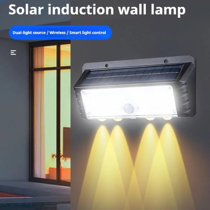 Solar Powered Human Body Motion Sensor Wall Light, Waterproof Outdoor Garden Light, Yard Street Wall Mount Lighting Security Lamp