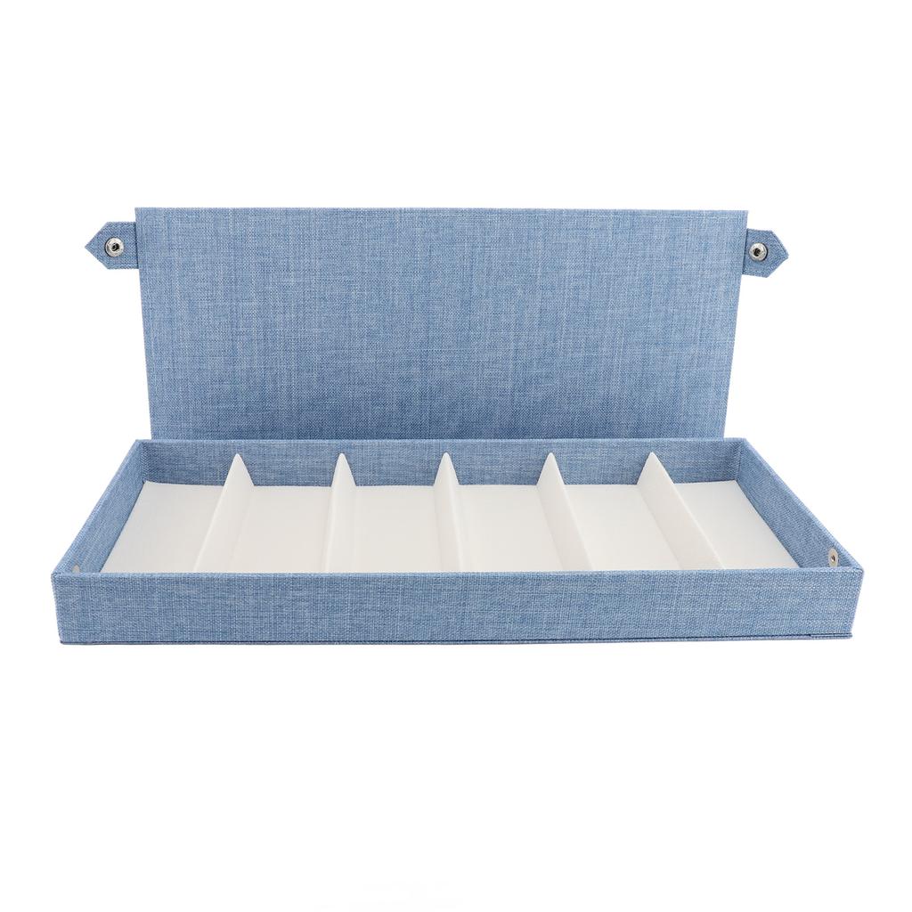 Linen 6 Slots Eyeglasses Case Fashionable Eyewear Display Case Multiple Glasses Case Box for Home Store