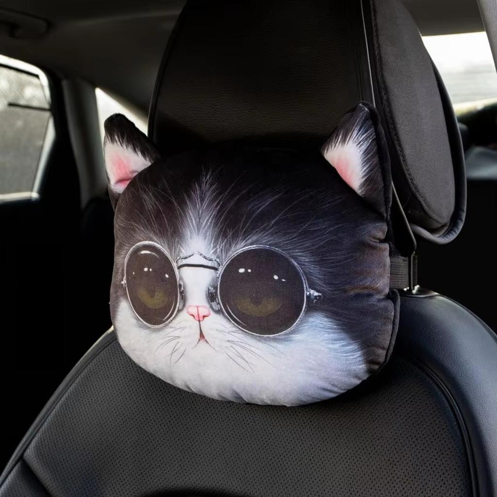  Car Neck Pillow Cute Cartoon Neck Pillow for Car Creative Two Siberian  Dog Headrest Unique Car Neck Support Pillow