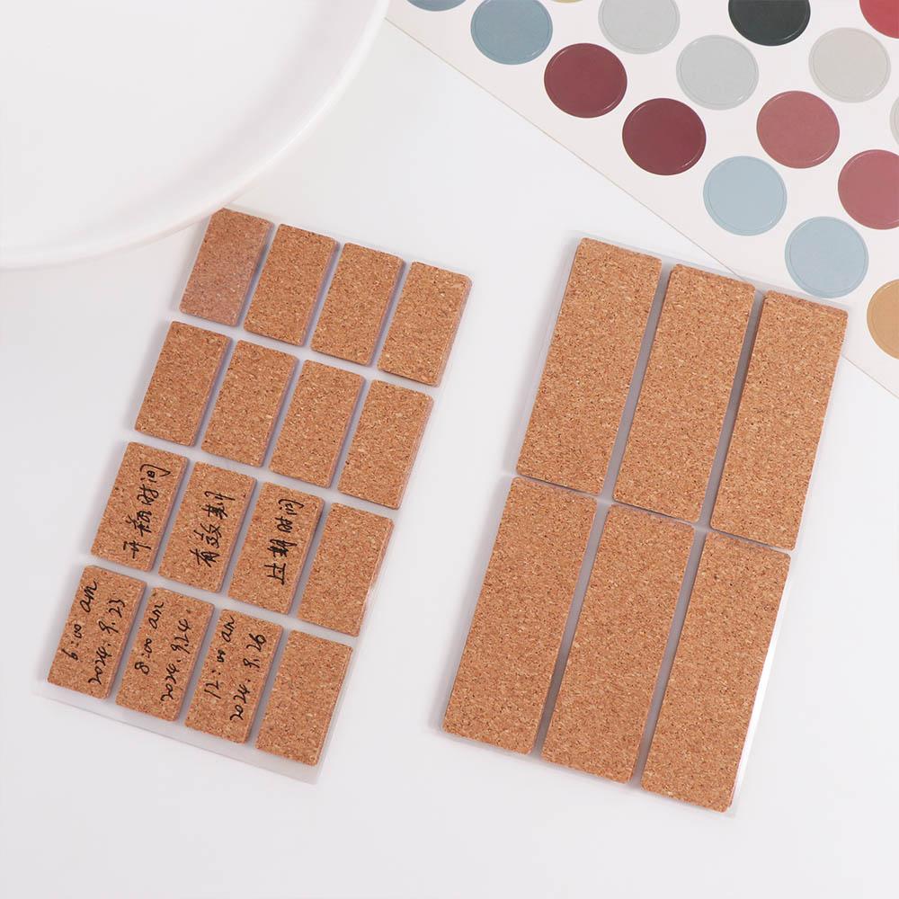 36/96pcs Waterproof Cork Wooden Labels Stickers Self-adhesive Packaging Sealing Tag  Refrigerator