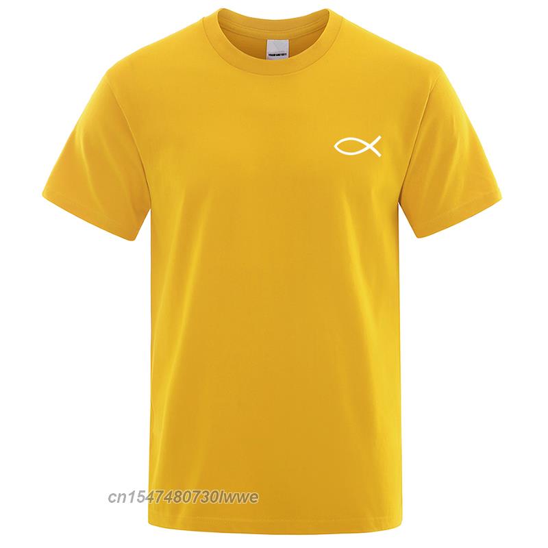 New T Shirt Unisexs Brand Tees Boys Male TShirt Tops Christian Jesus Fish High Quality Brand Unisex Tshirt