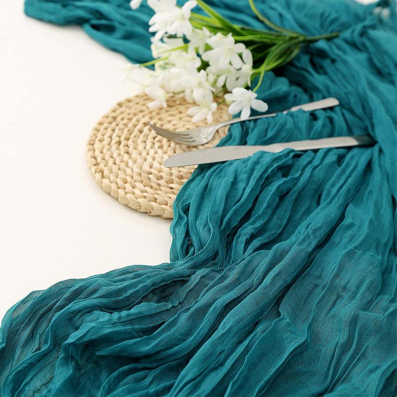 90x300 cm pletená látka běhoun Svatební narozeninová oslava banket dekorace gázová látka voálový ubrus Twist table cover