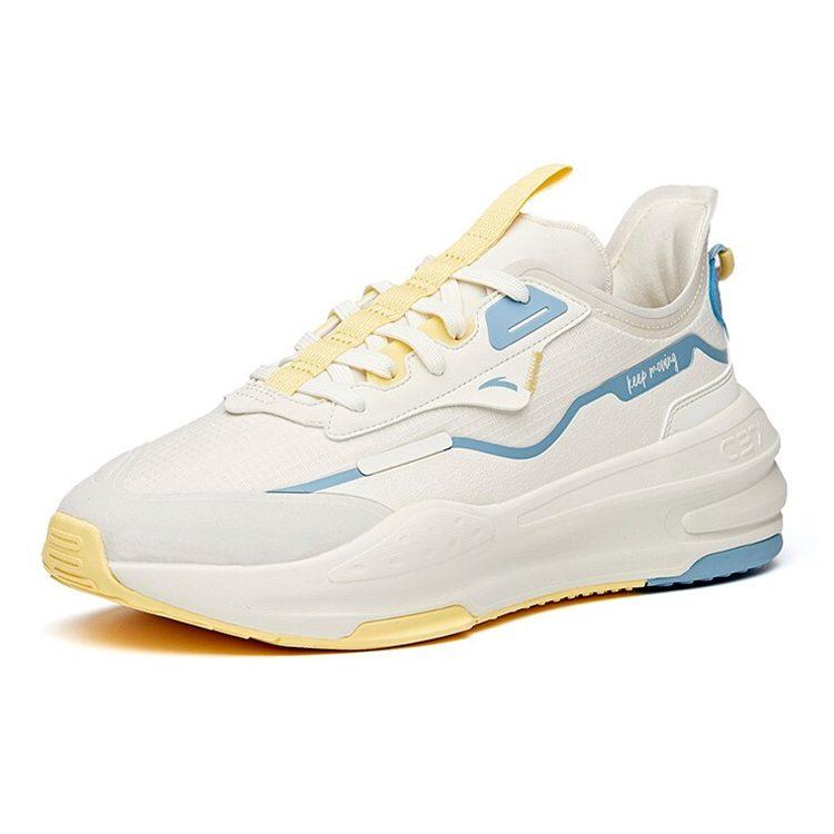 Anta C37 Series Slip Resistant Abrasion Resistant Low Top Skateboard Shoes Men's White Blue Yellow 912128081-6