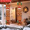 2D Flat, 2D Flat - 2D Flat, 2D Flat - 2D Flat Banner 2pcs, Christmas Theme, Polyester Door Banner, Couple-Style Cartoon Gingerbread Man Design, Suitab