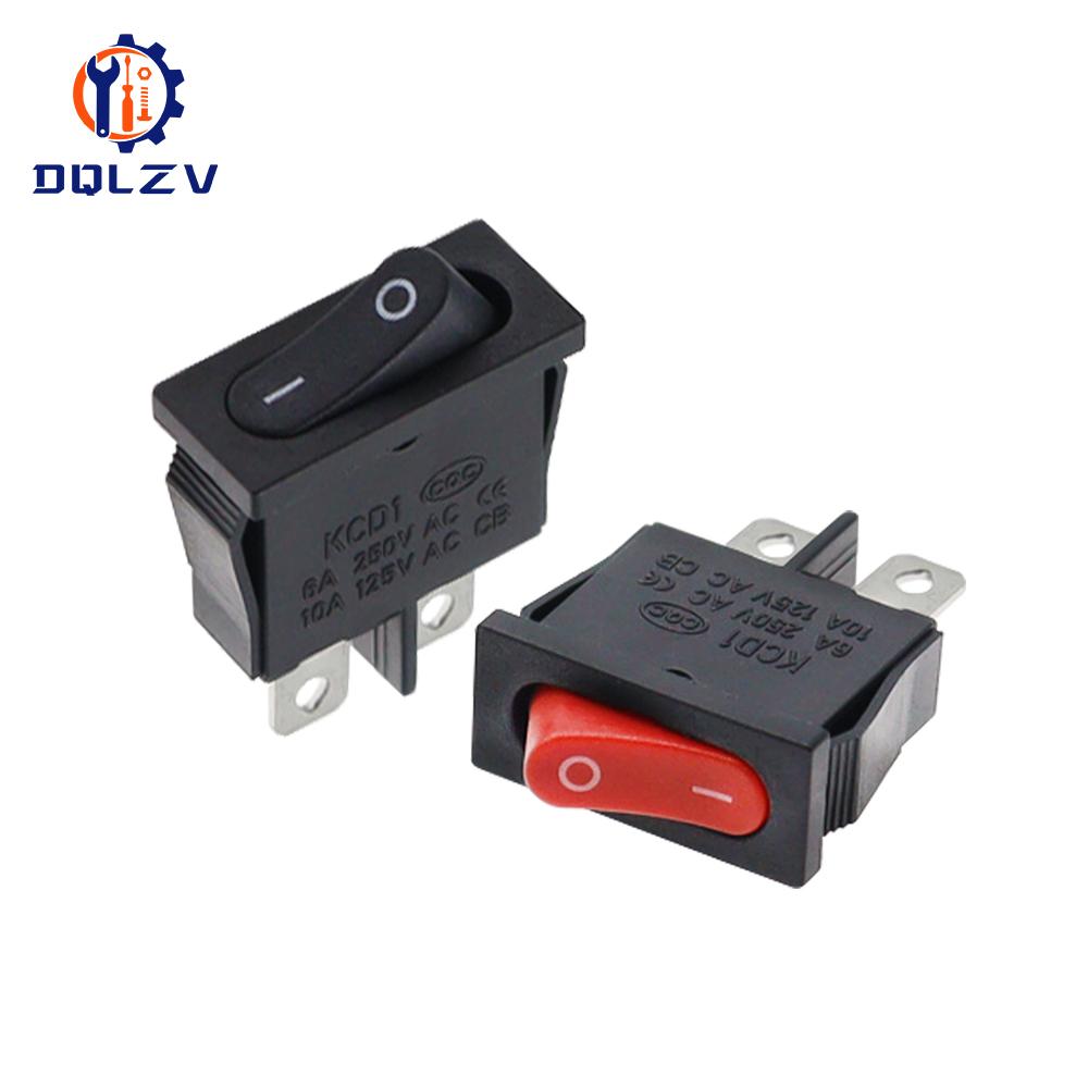 10x22mm KCD1-110 Black Super Thin Rocker Switch NO/OFF 2 Pin Small Instrument Power Switch 6A 250VAC /10A 125VAC