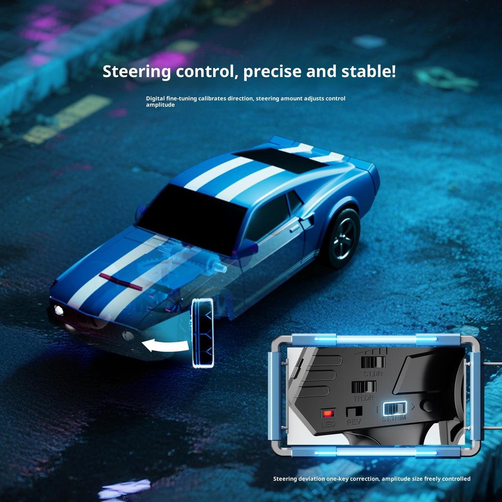 Olans Rc Car 1:64 Hardcore Mustang Rc Drift Car Mini Rc Car Professional Small Proportion Rear Wheel Dri High Quality