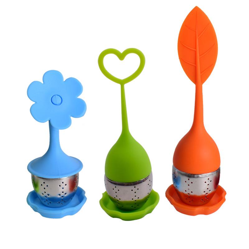Silicone Loose Leaf Tea Infuser Food Safe Silicone Handle Stainless Steel Filter For Home Office Travel Tea Making