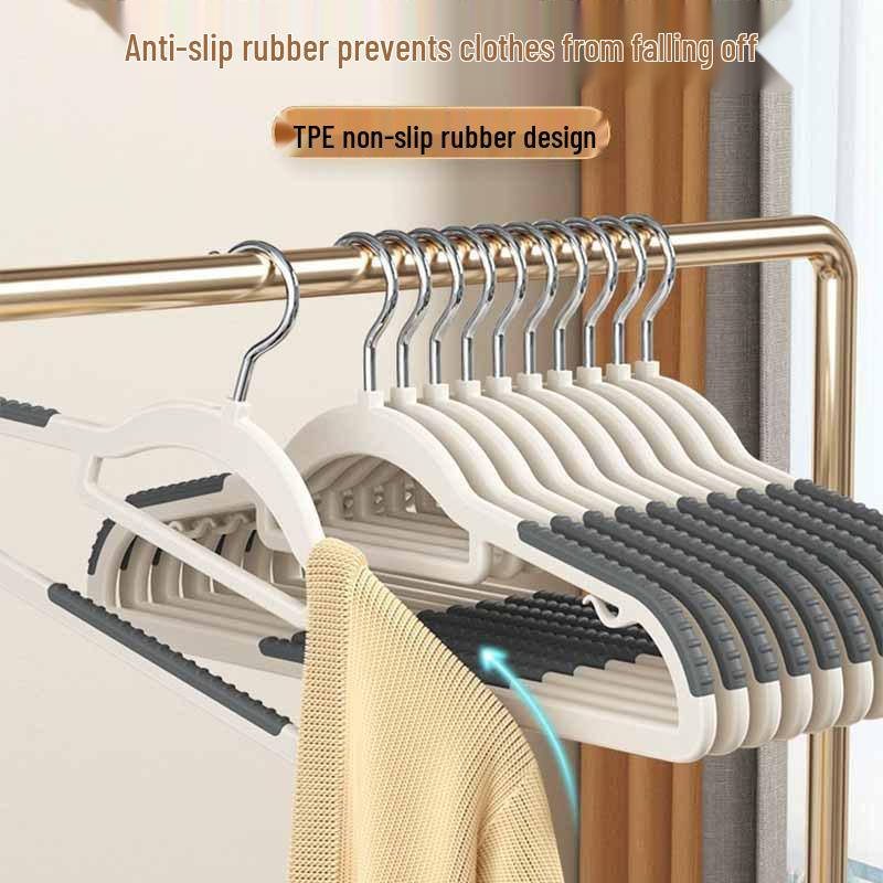 Non-Slip Plastic Clothes Hanger with Anti-Shoulder Design, Thickened Double-Slot, Trace-Free Upgrade