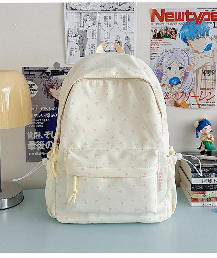 Schoolbag new Korean ins high value fresh and sweet star backpack junior high school students lightweight large capacity backpack