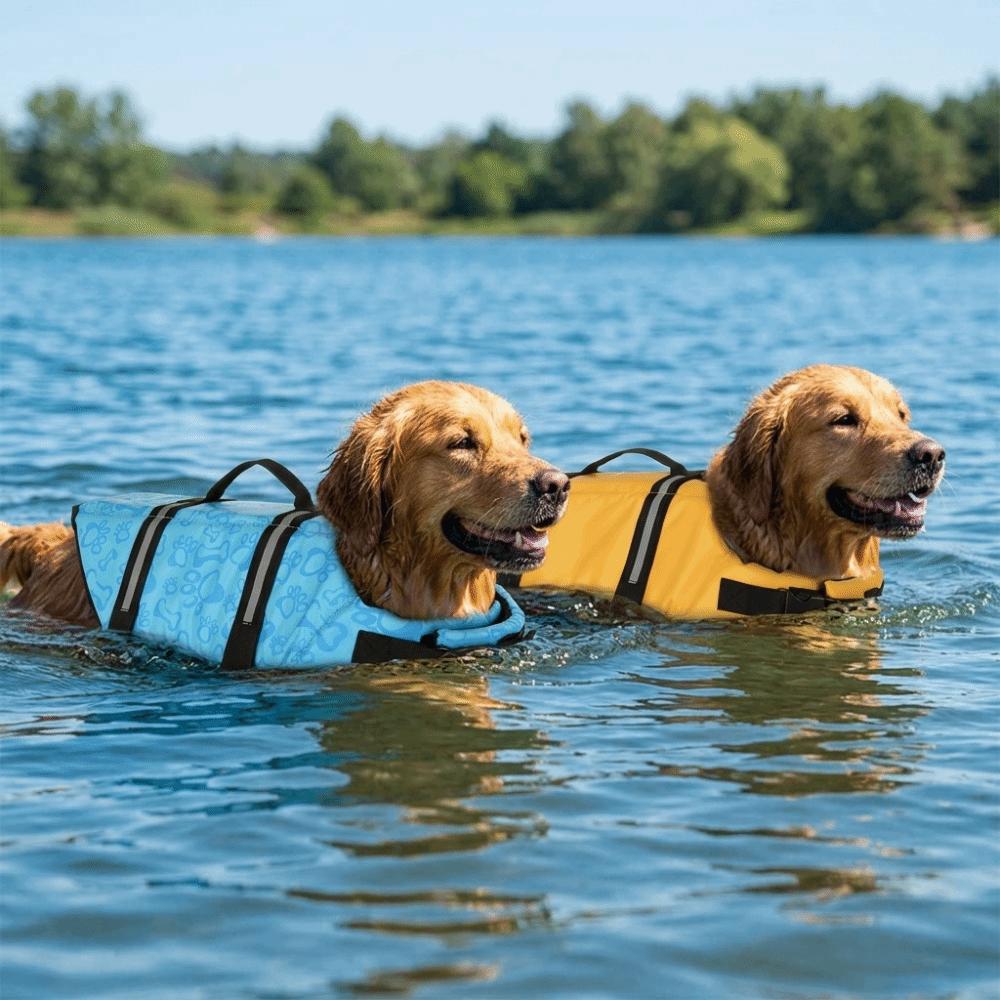 Impugnatura Portatile Giubbotto di Salvataggio per Cani Fibbia a Rilascio Rapido Costume da Bagno per Cani Salvagente per Animali Domestici Nautica