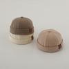 Adjustable Drawstring Kid Brimless Hat Solid Color Hip Hop Cap Vintage Melon Cap  Boys Girls