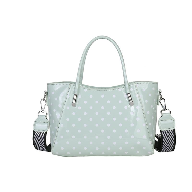 

Fashion Y2K Sweet Pink Polka Dot Ladies Handbag Glossy PU Leather Daily Shoulder Crossbody Bag Top Handle Versatile Dating Purse