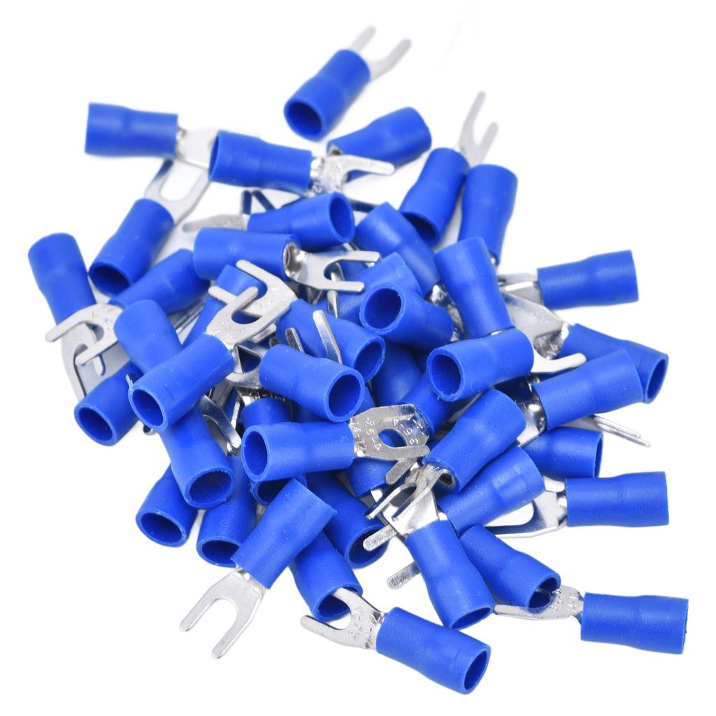 50Pcs Fork Terminal Insulated 14‑12AWG Wire Crimp Connector Set Kit for Equipment SV3.5‑4