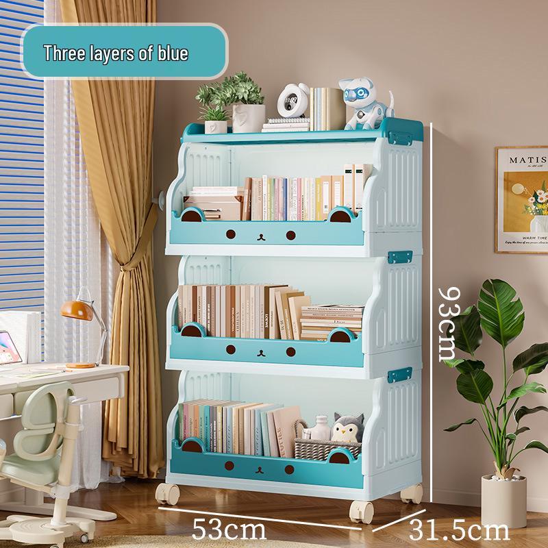 Children's Movable Multi-Layer Bookshelf and Storage Rack