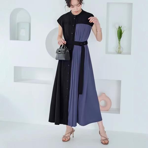 Korean-Style Temperament Pleated Dress - 2025 Short-Sleeved Edition