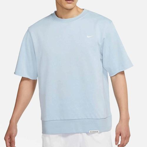 Nike Men's Solid Color Crew Neck Quick-Dry Printed Sports T-Shirt, Blue