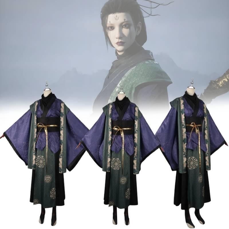 Elegant Black Myth Wukong Cosplay Outfit Featuring Retro Design In Purple Shade