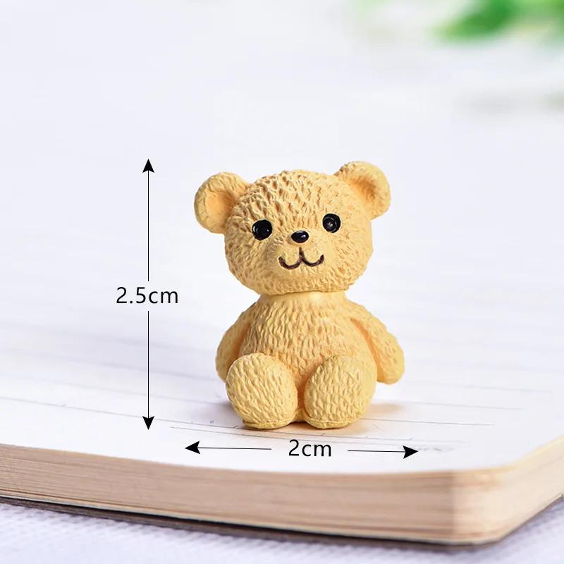 1pc Kawaii Bear Figurines Small Statue Fairy Garden Miniatures Ornament Dollhouse Home Decoration Accessories Decoration Jardin