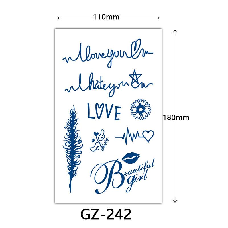 Herbal Semi-Permanent Tattoo Sticker, Semi-Permanent Tattoo Sticker, Anti-Rub, Anti-Sweat Tattoo