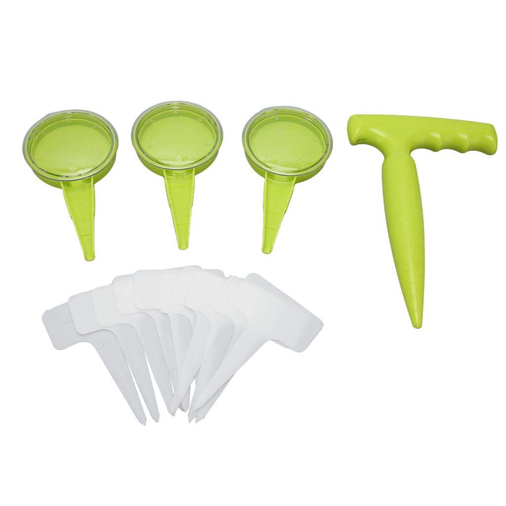 Seed Dispenser Adjustable 5 Dial Settings Handheld Seed Planter Tool Set for Garden Fluorescent Green