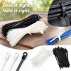 100 Pack Nylon Cable Ties, Fixed Zip Ties for Wire Management and Organization