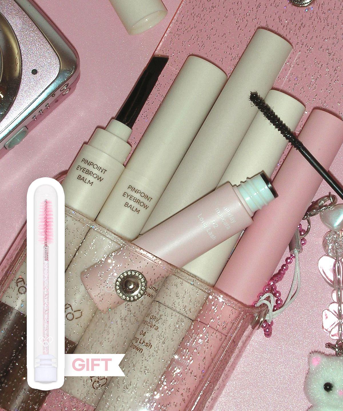[SET/Gift] AOU All Day Mascara + Dense Eyebrow Balm (+ Screw Mini Brush Gift) 01 Volume Black