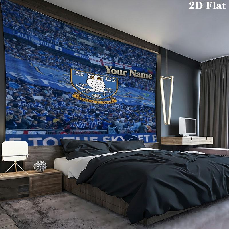 Sheffield Wednesday Football Club Custom Name Wall Tapestry Aesthetic Wall Hanging Printed Fabric Blanket Decorative Tapestries for Bedroom Living Roo