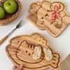 Cartoon Cutting Board Kawaii Wooden Food Board Cinnamon Roll Girl Children Bread Breakfast Plate Fruit Dessert Plate
