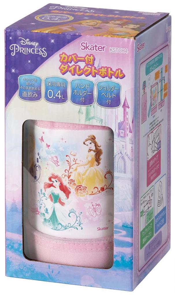Skater Water Bottle Disney Princess 400ml Cover Included Girls Children's KSTCH4-A