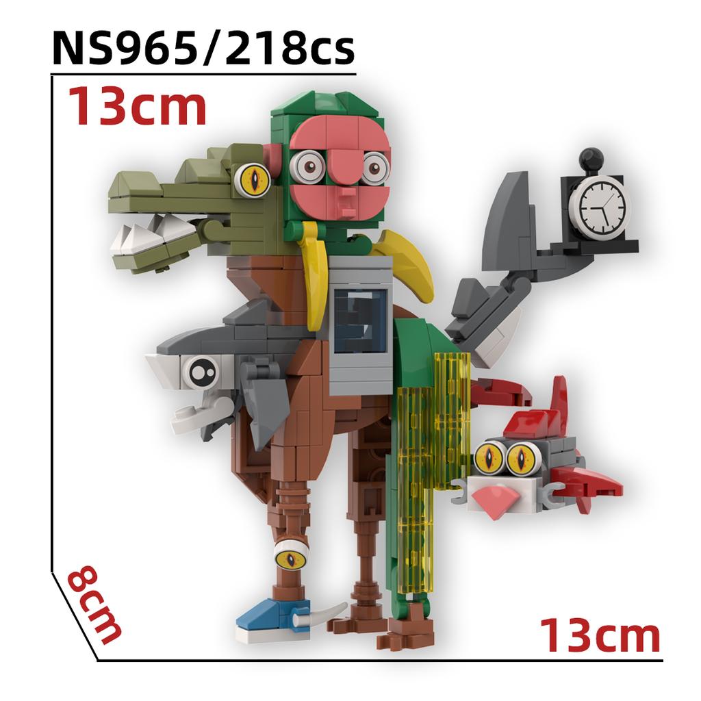 MOC Italienische Brainrot Bricks Tung Tung Sahur Figuren Tralalero Tralala Bausteine Spielzeug für Kinder Geburtstagsgeschenke