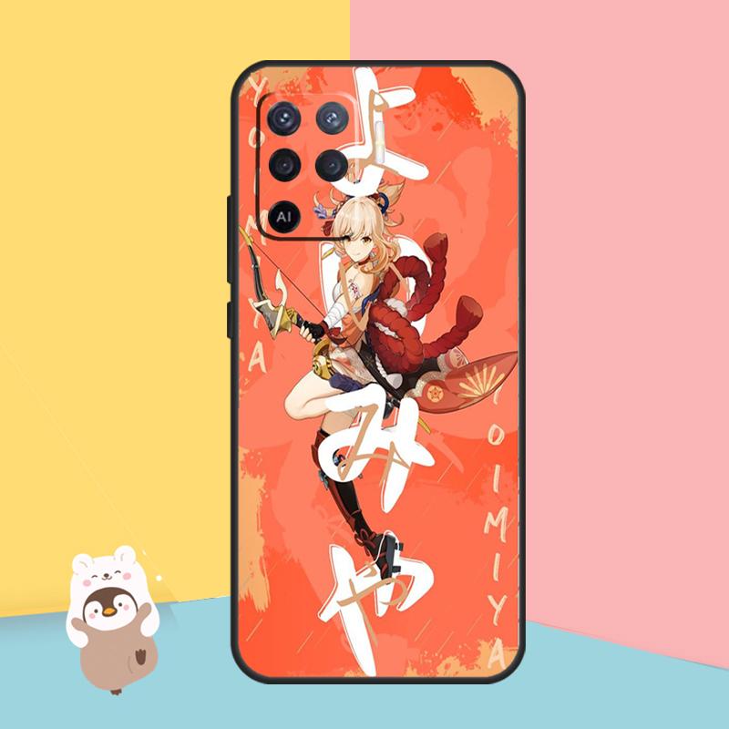 Anime Genshin Impact Yoimiya Case For OPPO A74 A93 A83 A91 A53S A9 A5 A31 A53 2020 A15 A16 A1K A52 A72 A94 A54 Cover