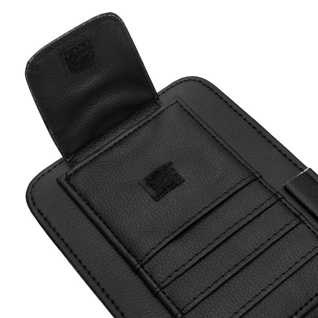 Multifunctional Car Sun Visor Storage: Glasses and Card Holder with Velcro Strap