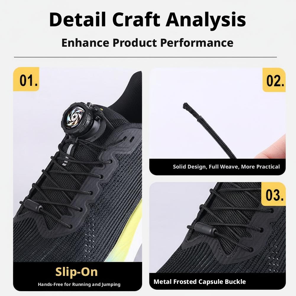 Lacci per Scarpe con Fibbia Girevole a Rilascio Rapido | Lacci Elastici Senza Nodo con Bloccaggi a Capsula | Facili da Installare per Sport e Uso Quotidiano
