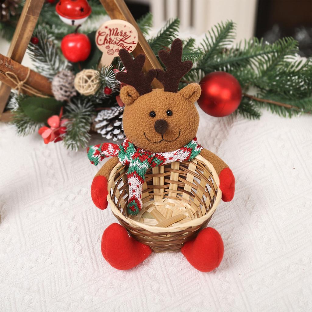 Christmas Gift Basket Hand-woven Candy Storage Box Fruits Storage Box Lightweight Storage Bag Exciting Gift for Children