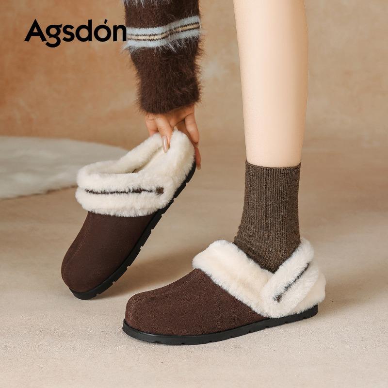Augustine plush slippers women wear lazy people in winter and pedal snow fluffy cotton shoes