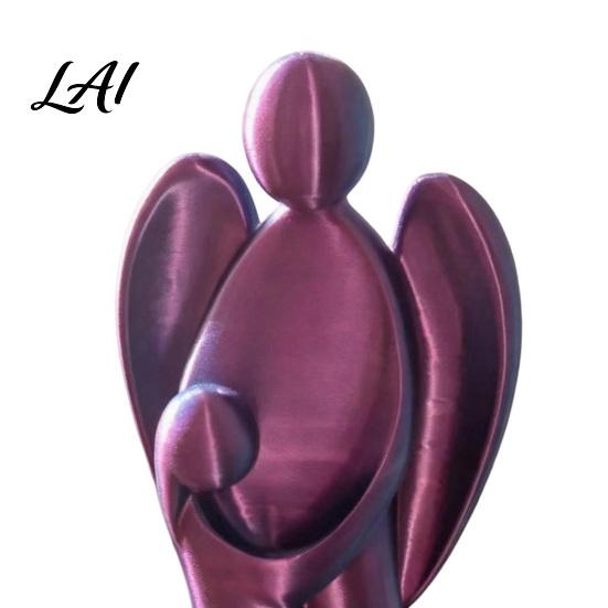 Modern Nursery Room Accents 3D Printed Angel Figurine Abstract with Kid Statue Minimalist Sculpture Durable Eco Friendly Craft Gifts Desktop