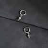 Punk Metal Star Pendant Hoop Earrings for Men Women, Silver Color Simple Drop Earrings, Creative Gothic Hip-hop Jewelry Gift