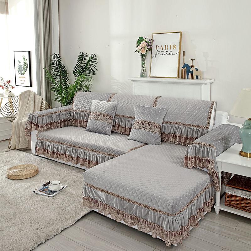 Huse de canapea de lux ușoare pentru sufragerie Prosop de canapea Husă de canapea universală în formă de L Husă de canapea anti-alunecare în stil european