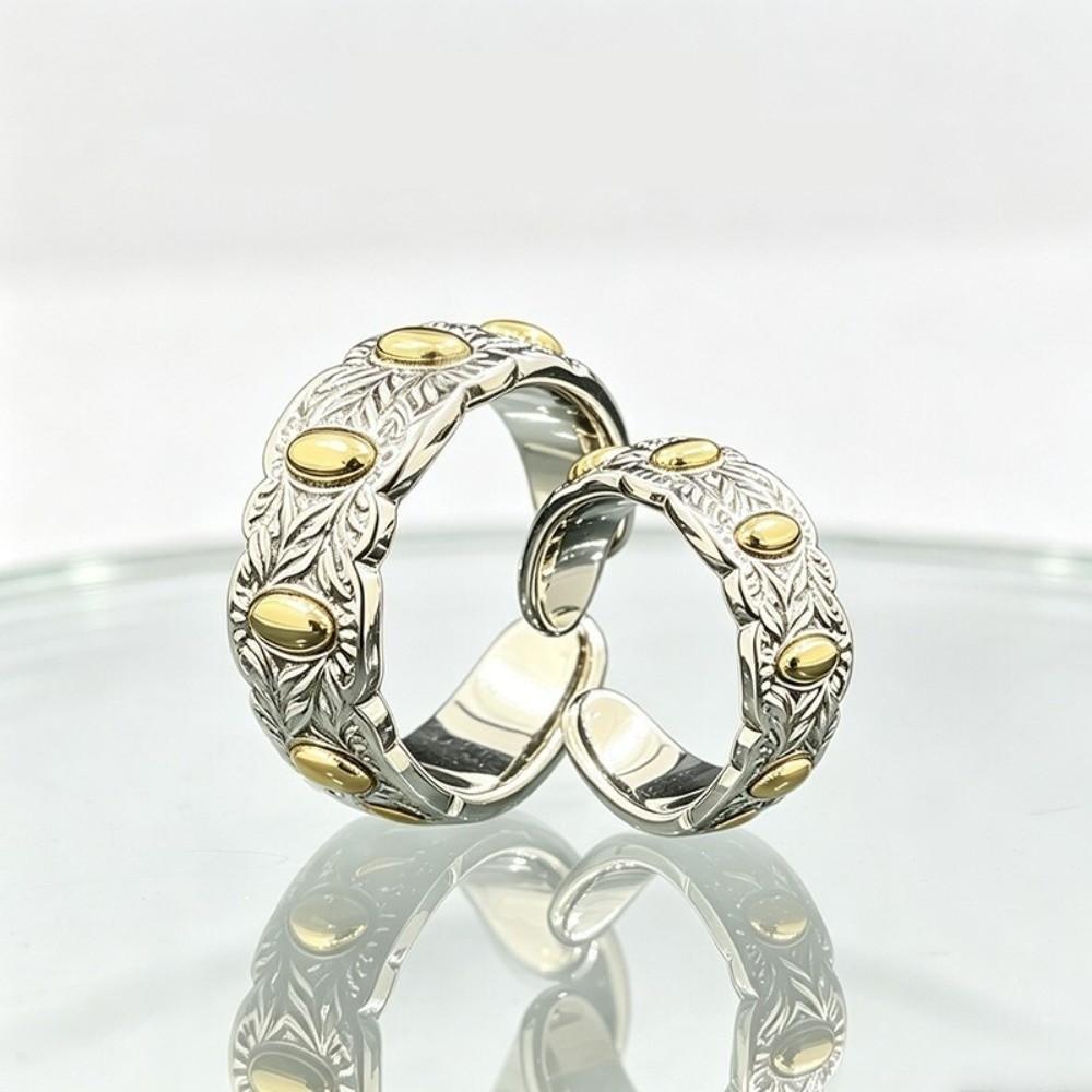 Non-fading Seven Grain Ring Chinese Style Couple's Ring Fashion Open Ring  for Women