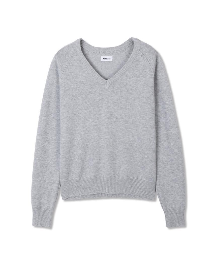 Michikoleondeonkosino Basic V-Neck Wool Knit Melange Gray
