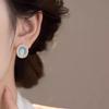 Round French Xiaoxiangfeng Premium Sense Geometric Opal Earrings Light Luxury Accessories Versatile Factory